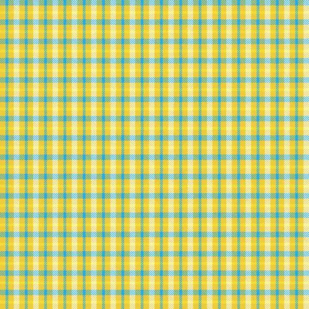Vector illustration of Yellow Minimal Plaid textured Seamless Pattern