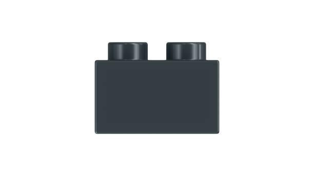 istock Gun Metal Grey Toy Block Isolated on a White Background. 1849551429