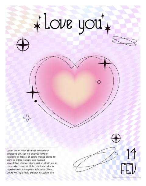 modern design templates for valentine's day. flowing gradient posters with linear shapes. trendy minimalist 2000 aesthetic with linear arched frame typography. blurred pastel pale background. - pastel colored backgrounds high contrast outline stock illustrations