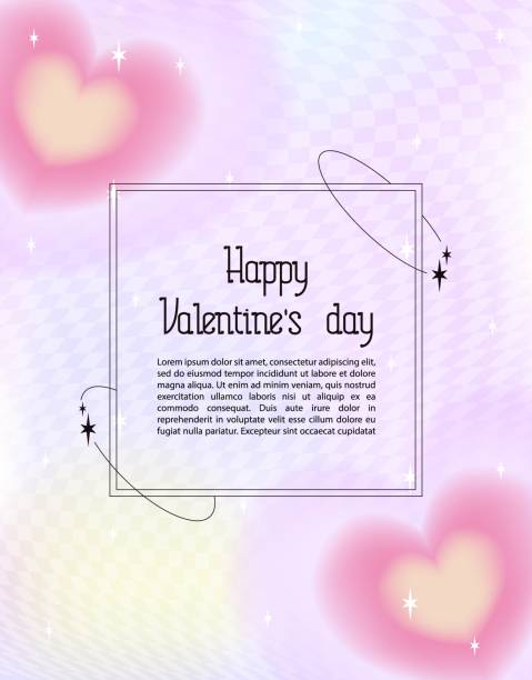 modern design templates for valentine's day. flowing gradient posters with linear shapes. trendy minimalist 2000 aesthetic with linear arched frame typography. blurred pastel pale background - pastel colored backgrounds high contrast outline stock illustrations