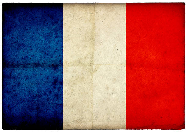 Grunge French Flag  on rough edged old postcard - part of a full range of ephemera for the 2012 London Games.For more of this series please see this lightbox