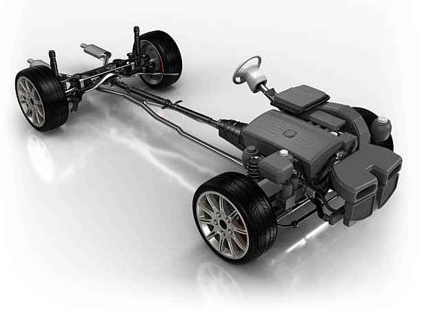 Car chassis - isolated on white with clipping path Car chassis - isolated on white with clipping path chassis photos stock pictures, royalty-free photos & images