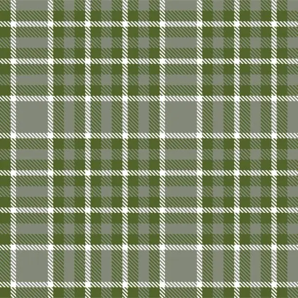 Vector illustration of Green Minimal Plaid textured Seamless Pattern