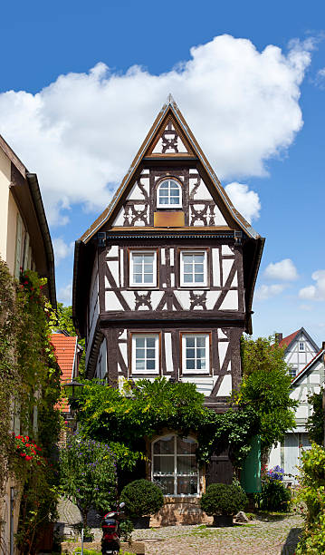 Ornamental 16th century Franconian Half-timbered building at Badgasse 8 in Bad Wimpfen, Germany also called the Gorjupinsche Haus 