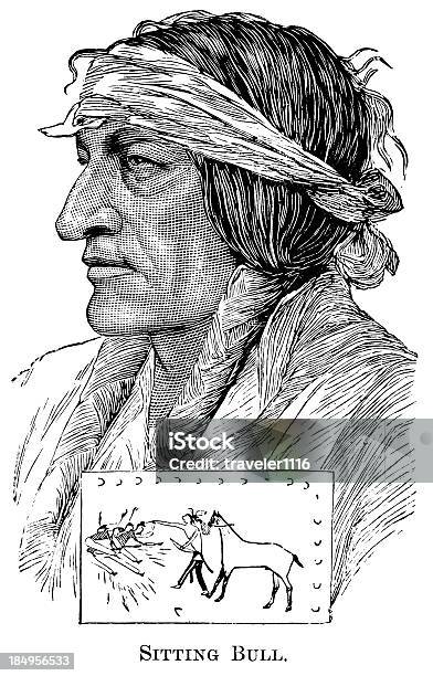 Szef Siedzący Byk - Stockowe grafiki wektorowe i więcej obrazów Chief Sitting Bull - Chief Sitting Bull, 1880-1889, 1882