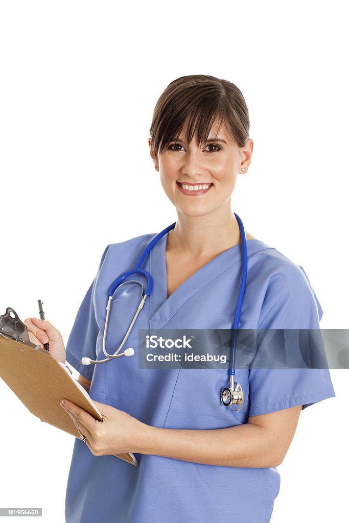 Enfermeira do sexo masculino médico em fundo branco - Royalty-free Enfermeira Foto de stock