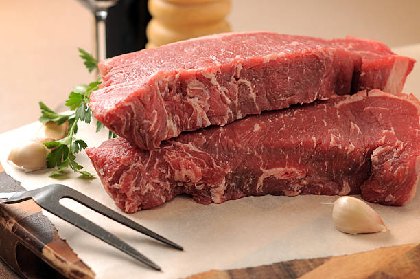 istock Beautiful Strip Loin (New York) Steaks 184956952