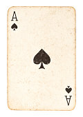 istock Old Ace of Spades Isolated on White 184957089
