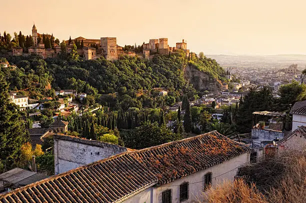 "View on Alhambra Alhambra, Granada, Spain at sunset. The City of Granada can be seen in the background.Please see some more Alhambra pictures from my portfolio:"