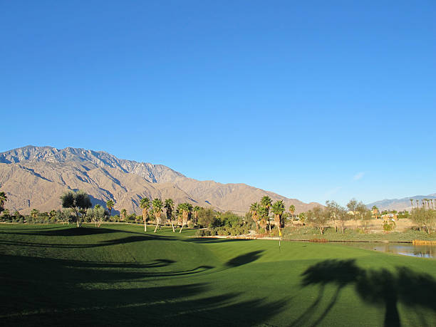 istock Lush green golf course in the Palm Springs desert 184957735
