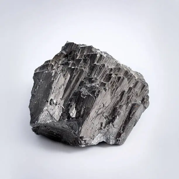 "Arsenic mineral, isolated on grey background"
