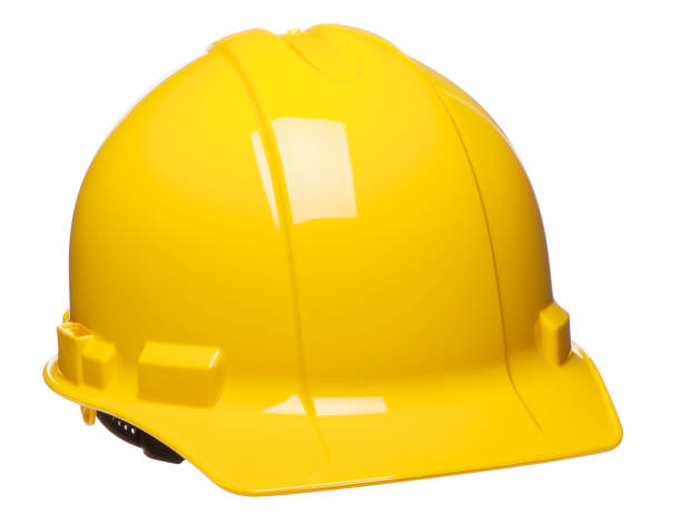 Construction Safety Hardhat Helmet Isolated on White Background stock photo