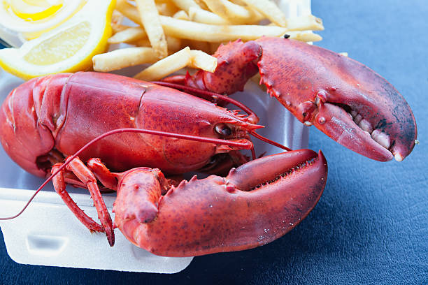 istock Boiled New England Lobster and Fries 184957913