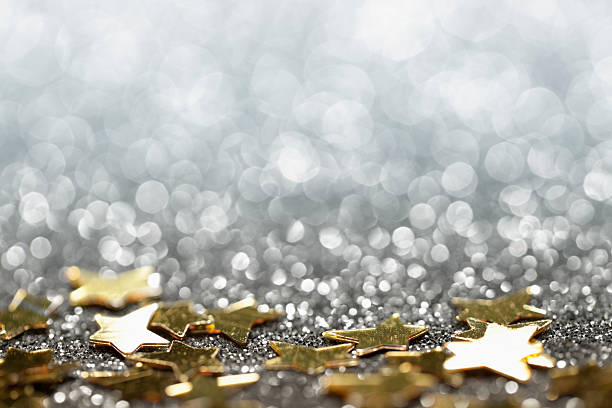 Abstract Glitter Background with Stars - Christmas Party Star