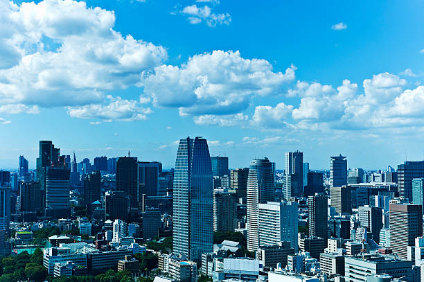 skyline von tokio - shinjuku bezirk stock-fotos und bilder