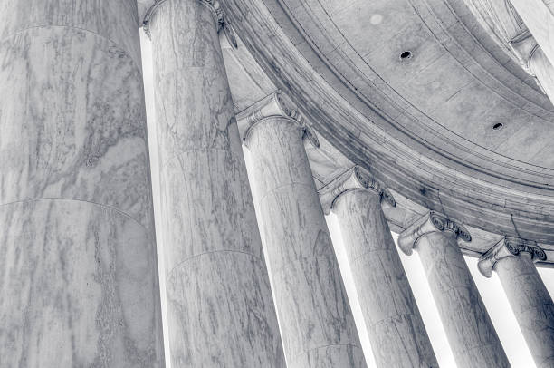 kolumny jefferson memorial w waszyngtonie, dc. - column ionic macro architecture zdjęcia i obrazy z banku zdjęć