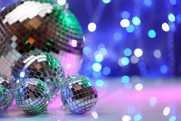 party decoration with disco balls - skoldans bildbanksfoton och bilder