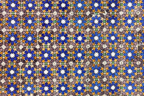 Painted tiles of Moorish influence from Southern Spain.