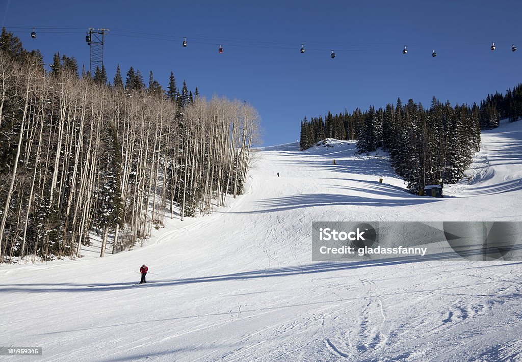 Skifahrer auf einer weiten Slope - Lizenzfrei Aktivitäten und Sport Stock-Foto