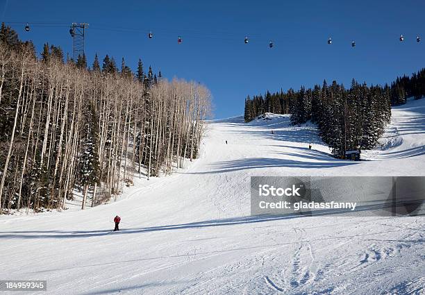 Skifahrer Auf Einer Weiten Slope Stockfoto und mehr Bilder von Aktivitäten und Sport - Aktivitäten und Sport, Aspen - Colorado, Baum