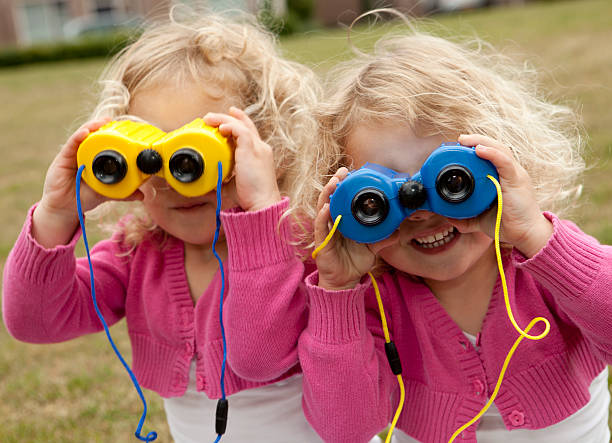 istock Portrait of cute twins 184959522