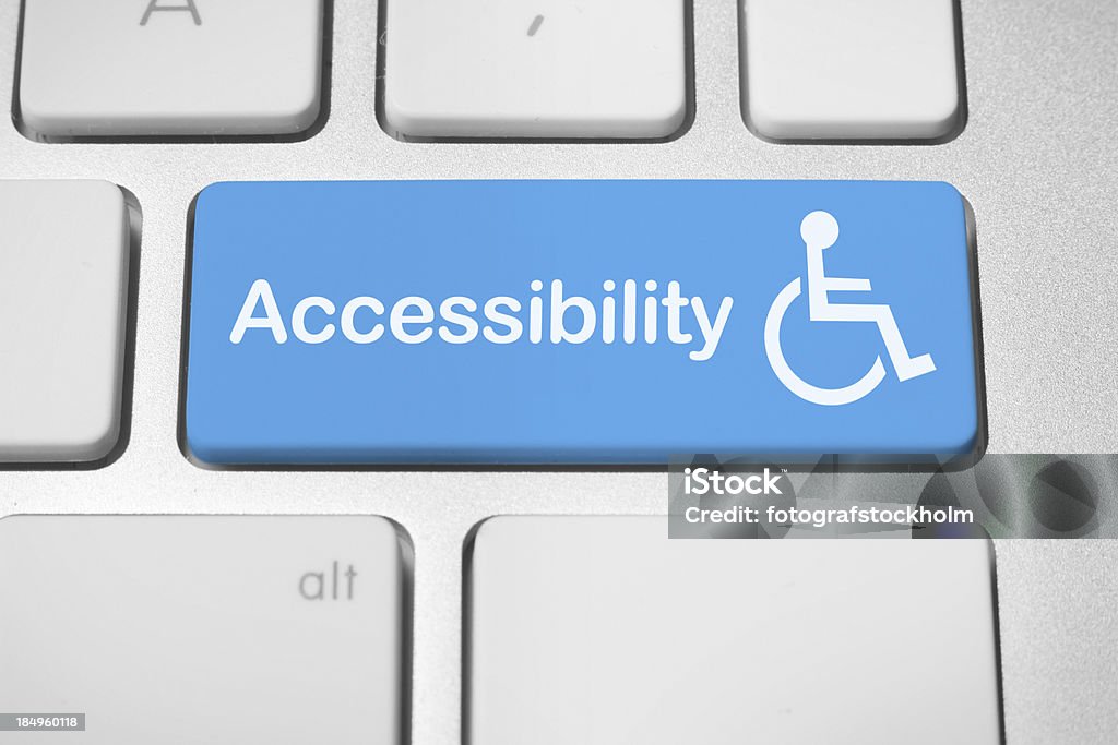 Teclado con botón de accesibilidad para personas con discapacidades - Foto de stock de Ícono libre de derechos