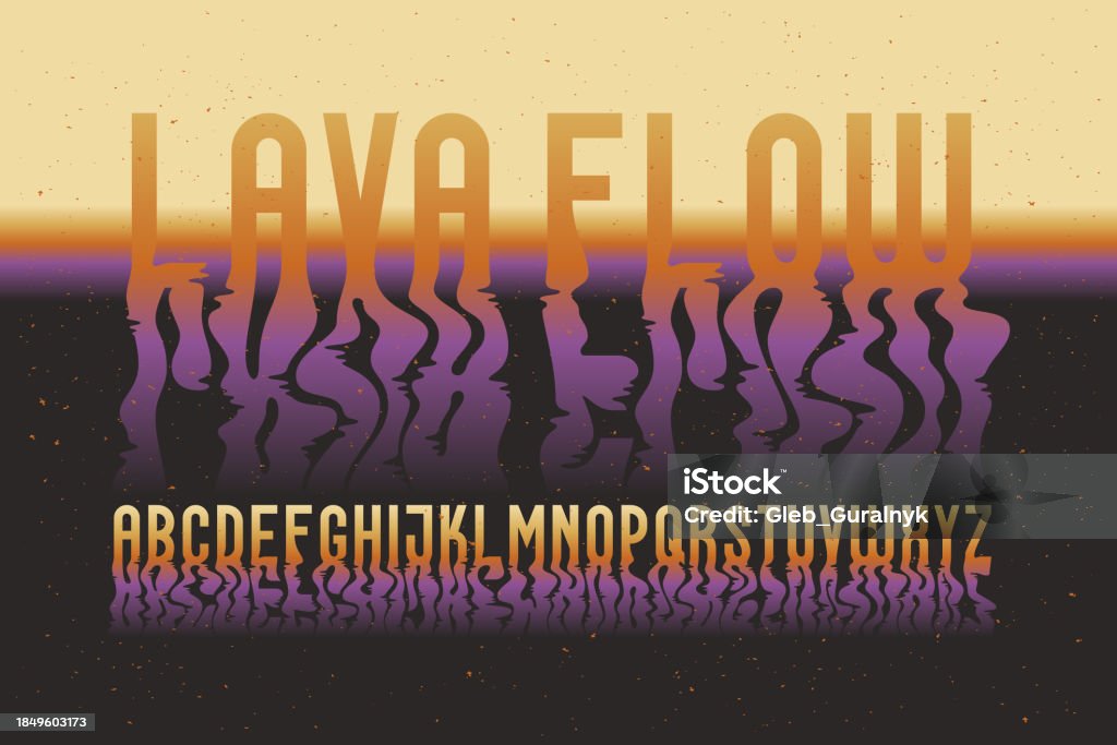 Lava Lettering Vector Font With Lava Flow Hot Gradient Effect Stock Illustration ...