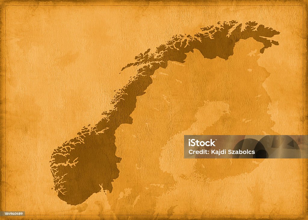 Vintage Noruega mapa - Foto de stock de Abstrato royalty-free