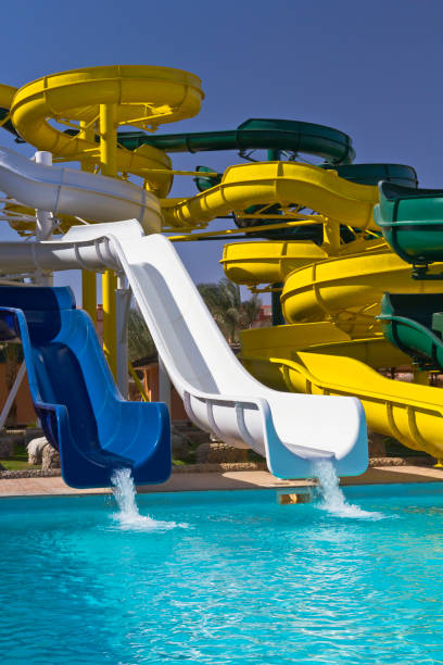 istock Colorful waterpark tubes 184960648