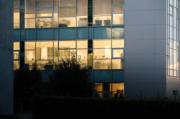 istock Office building facade at night 1849610435