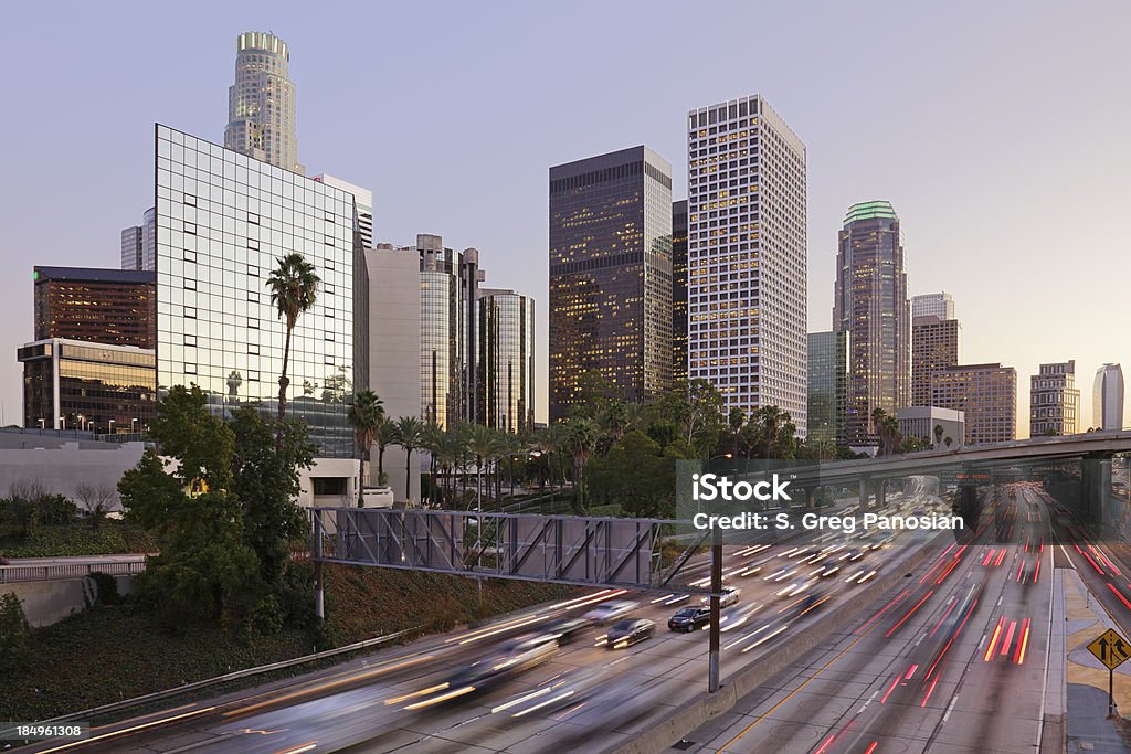 Vista panorámica al atardecer de Los Ángeles - Foto de stock de Condado de Los Ángeles libre de derechos