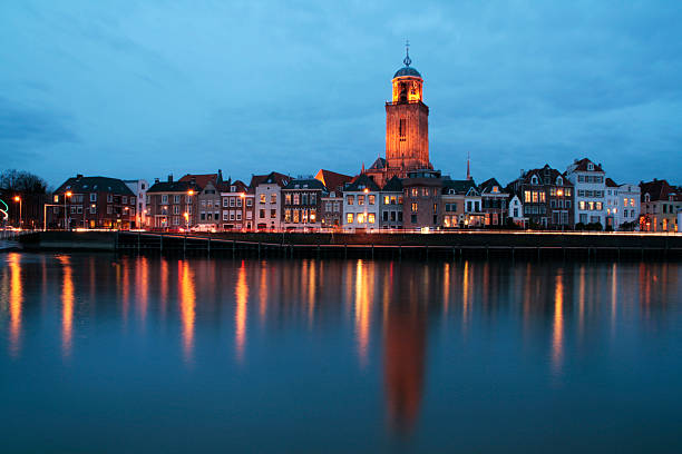 Deventer "The skyline of Deventer, reflecting in the river the IJssel, Netherlands" deventer photos stock pictures, royalty-free photos & images
