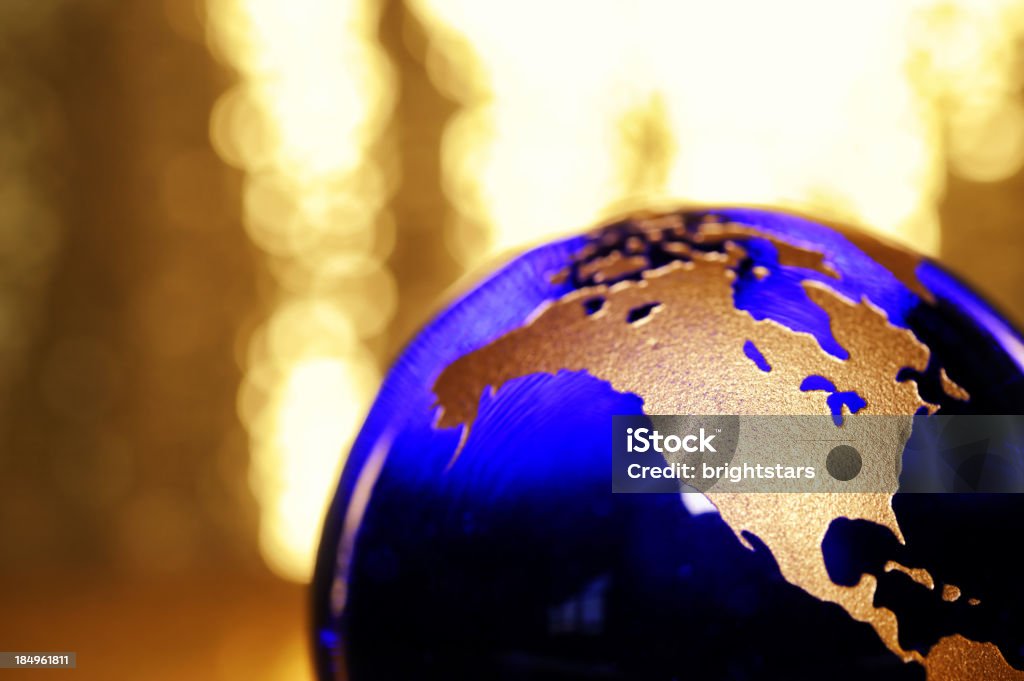 Golden globe mostrando Nord America - Foto stock royalty-free di Affari