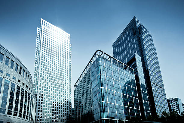 business torri - canary wharf foto e immagini stock