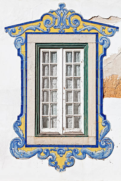 Ornate window stock photo