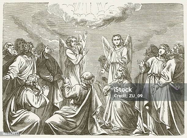 Ascension Of Christ Wood Engraving Published In 1877 Stock Illustration - Download Image Now
