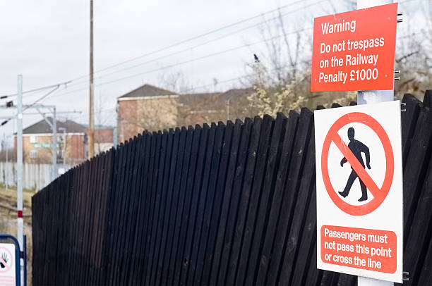 istock Warning Sign, Do Not Cross Railways 184962652