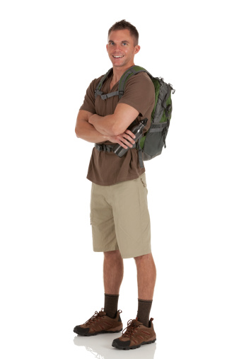 Portrait of a male hiker with his arms crossed