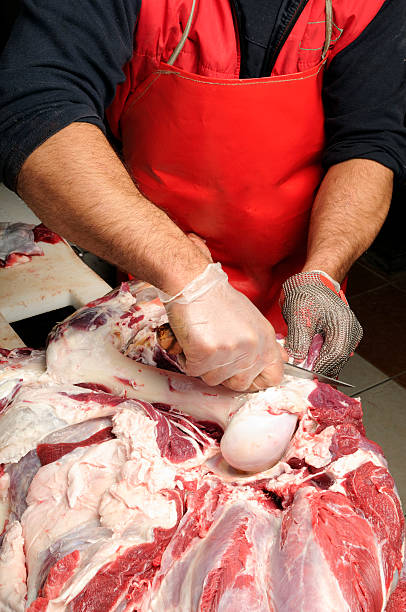 butcher - uitbeenhandschoen stockfoto's en -beelden