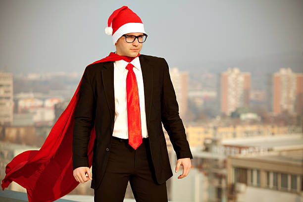 A man with a cape stands confidently, arms crossed, symbolizing power and success. 3D rendering, conceptual image. Isolated on white background.