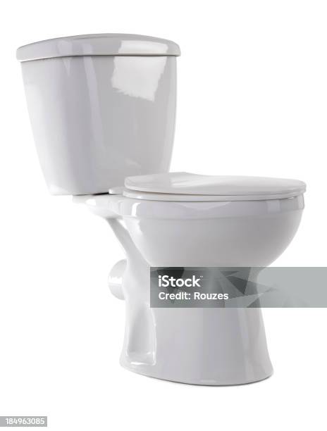 Photo libre de droit de Blanc De Toilettes banque d'images et plus d'images libres de droit de Toilettes - Toilettes, Objet ou sujet détouré, Fond blanc