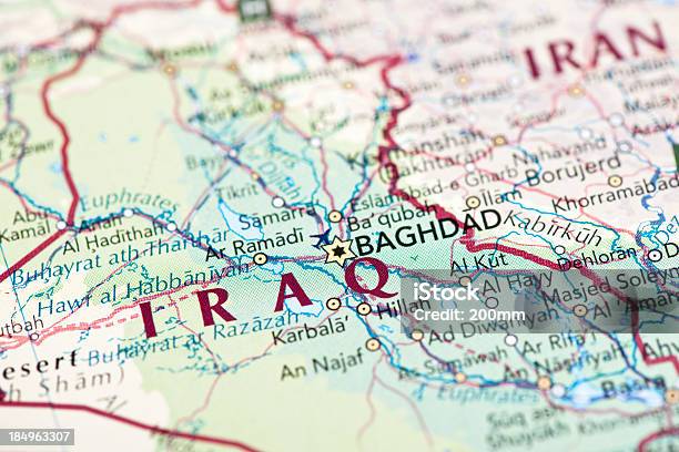 Map Of Iraq Stock Photo - Download Image Now - Iraq, Baghdad, Map