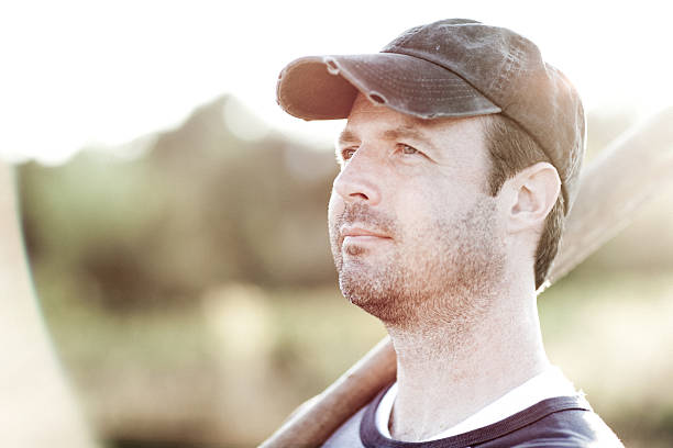 istock Vintage Baseball Player Looking Off Into Distance 184963808