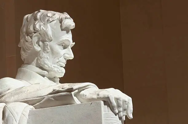 "Interior of the Lincoln memorial in Washington DC, USA"