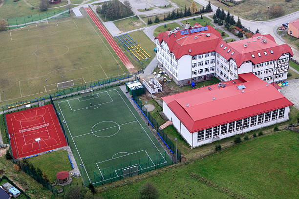 istock Aerial view of school 184963952