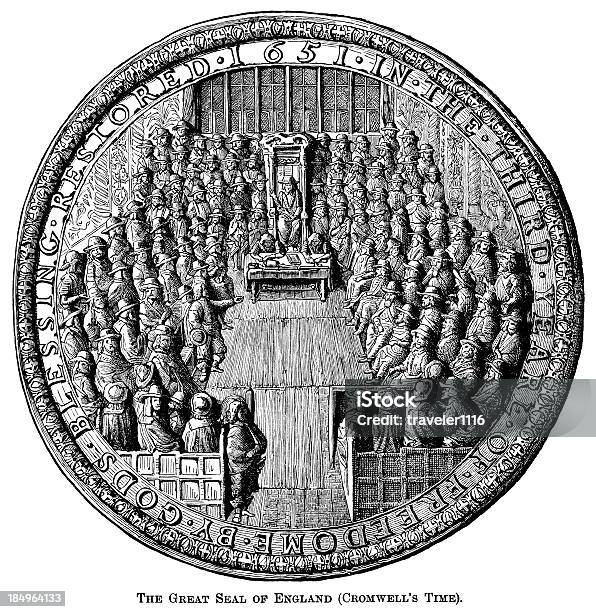 The Great Seal Of England Stock Illustration - Download Image Now - 17th Century, 17th Century Style, 1880-1889
