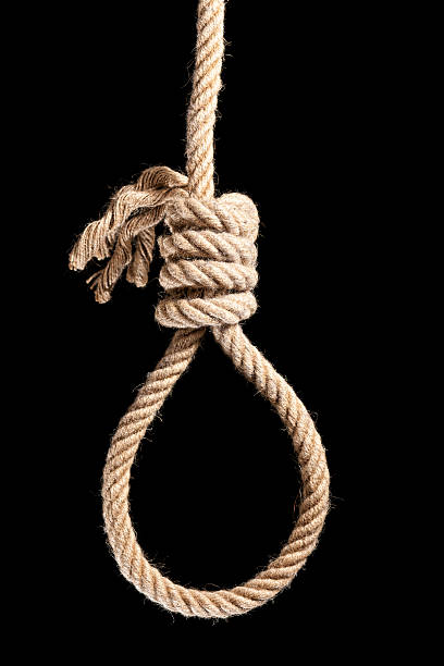 Noose isolated on black Noose isolated on black background hangmans noose stock pictures, royalty-free photos & images