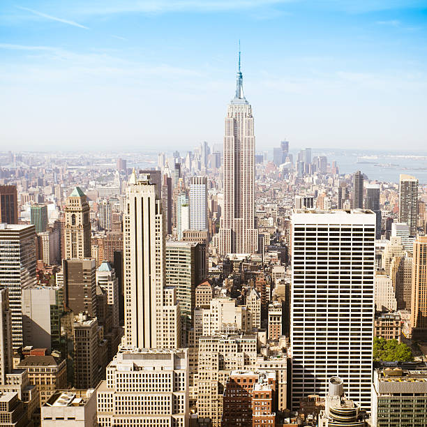 istock Manhattan aerial view with Empire state building 184964304