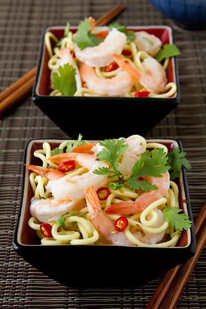 istock Asian noodles with tiger prawns 184964432