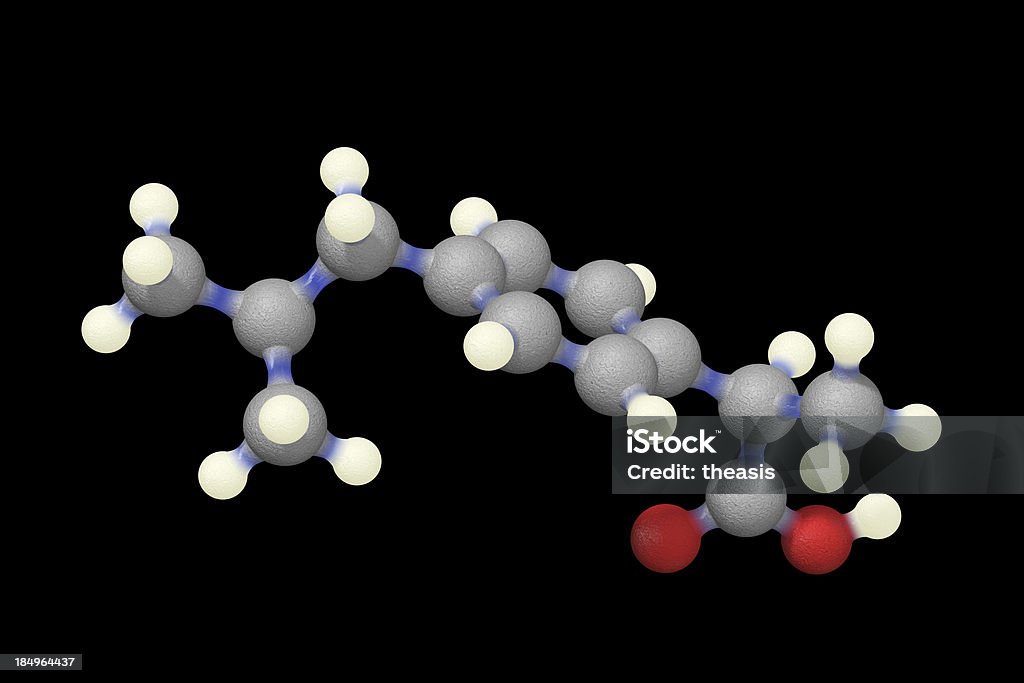 Molecule of Ibuprofen "A molecular model of the analgesic Ibuprofen, also known as Nurofen and Advil.Isolated on black." Ibuprofen Stock Photo
